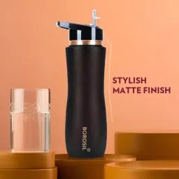 Borosil Water Bottle with 100 percent Copper & Leakproof (Brown, 750 ml) image 3