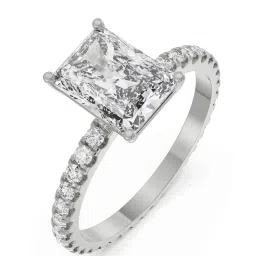 Emori 18k White Gold & Lab Grown Diamond Timeless Emerald Ring image 3