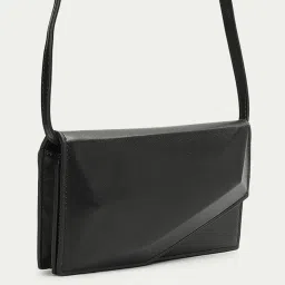 Ginger by Lifestyle Black Solid Sling Handbag image 3