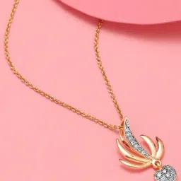 Mia by Tanishq Heartbeat Wingspan 14k Gold & Diamond Pendant for Women-picture-12