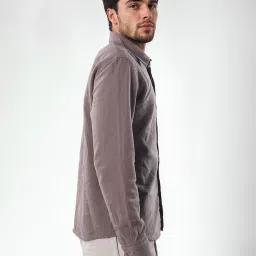 celio celio* Dark Brown Regular Fit Cotton Shirt image 3