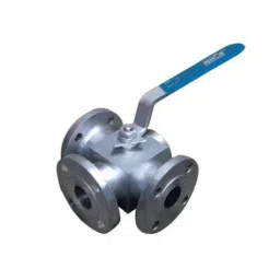 Valson 2 Inch M.S. 3 Way Ball Valve SS Parts Flanged End ‘L’ OR ‘T’ Port image 1