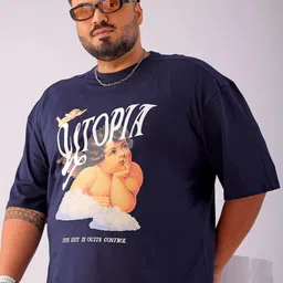 hardsoda by the indian garage co HARDSODA Men Plus Size Graphic Printed Round Neck Cotton Relaxed Fit T-shirt image 1