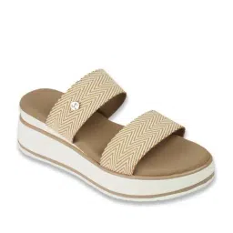 Mochi Women's Beige Casual Wedges image 2