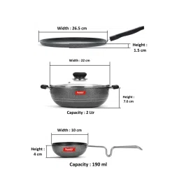 Sumeet Elegant Design Silver Aluminium Cookware Set image 3