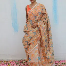 Chidiyaa Gul-E-Ashrafi Handwoven Jamdani Pure Linen Saree-picture-16