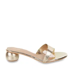 Mochi Women's Gold Casual Sandals image 3