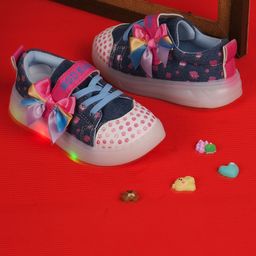 Happy Feet Girls Printed Round Toe Sneakers Shoes With LED-picture-17
