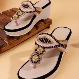 DIPYO Embellished Party Wedge Sandals-picture-21