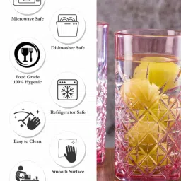 Pasabahce Pink Glass Juice Glass 450 ml - Set of 2 image 4