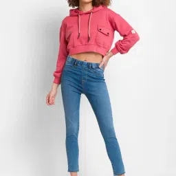 Spykar Pink Full Sleeves Sweatshirt image 4