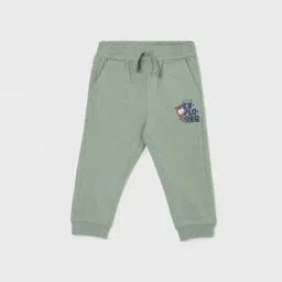 Juniors By Lifestyle Green Cotton Regular Fit Printed Trackpants-image-4
