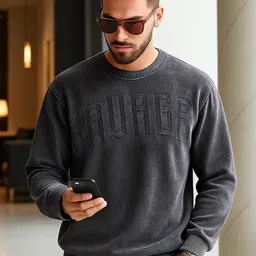 Bewakoof Men Typography Round Neck Long Sleeves Pullover-image-20