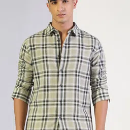 SHOWOFF Men Tartan Checks Slim Fit Casual Shirt-picture-29