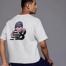 New Balance X Face Oka Character Printed Drop-Sleeves Pure Cotton Relaxed Fit T-shirt-picture-39