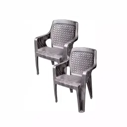 Maharaja SAFARI-111 Plastic Chair Silver (Set of 2)-picture-35