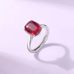 Ornate Jewels 925 Silver Cushion 4.85 Carat Red Ruby Adjustable Ring-image-42