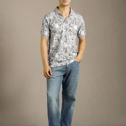 Louis Philippe Sport Graphic Printed Polo Collar Pure Cotton T-shirt image 5