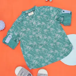 Pantaloons Baby Full Sleeves Abstract Printed Shirt - Light Green-image-83