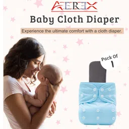 AEREX Baby Cloth Diapers Reusable For 6 Months to 3 Years With Insert Pads Leak Proof Washable Diapers For New Born Babies Adjustable Pocket Cloth Diaper Nappies (Multicolor, Pack of 1) image 1