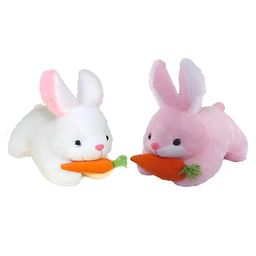 Tickles Rabbit with Carrot Soft Stuffed Plush Animal Toy for Kids Girls & Boys Birthday Gifts, Pack of 2 (Color: White & Pink Size: 25 cm)-picture-20