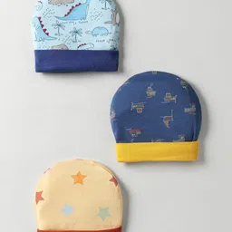 OHMS Interlock Knit Caps with Star Ship & Animal Print Pack of 3 Multicolor - Diameter 9.5 cm-picture-15