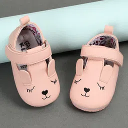 MINI KLUB Soft Sole Velcro Closure Animal Ear Applique Detailed Booties - Baby Pink-picture-22