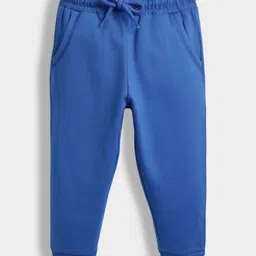 Orange Sugar 100% Cotton Knit Solid Winter Joggers - Blue-picture-23