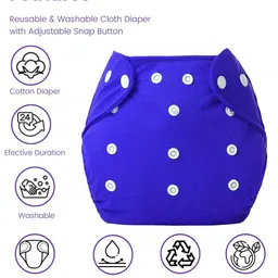 AEREX Baby Cloth Diapers Reusable For 6 Months to 3 Years With Insert Pads Leak Proof Washable Diapers For New Born Babies Adjustable Pocket Cloth Diaper Nappies (Multicolor, Pack of 1) image 2
