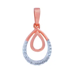 BHIMA Jewels 18K Hallmark 750 Purity Rose Gold Ovel Diamond Pendant-picture-32