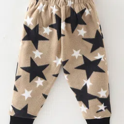 CrayonFlakes Full Sleeves Stars Printed Polar FleeceCoordinatingSweatshirt & Joggers Set - Brown image 5