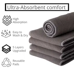 AEREX Baby Cloth Diapers Reusable For 6 Months to 3 Years With Insert Pads Leak Proof Washable Diapers For New Born Babies Adjustable Pocket Cloth Diaper Nappies (Multicolor, Pack of 1) image 4