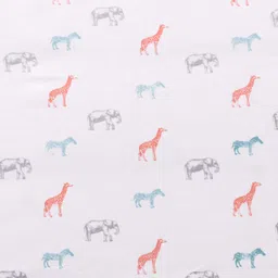 Zero Unisex Interlock Knit Towel & Wrappers Animal Print L 84 x B 81 cm - Teal Blue image 4