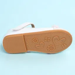 Cute Walk by Babyhug Velcro Closure Ballerina with Bow Applique - White image 4