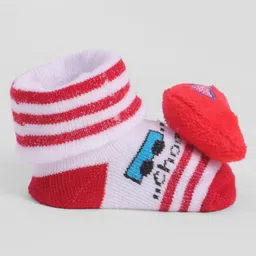 Cute Walk by Babyhug Socks With Vehicle Applique - Red image 4