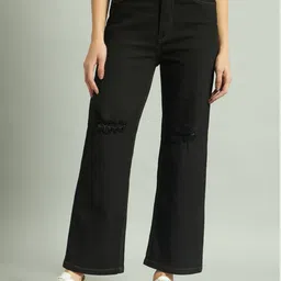 GUTI Women Flared High-Rise Slash Knee Stretchable Jeans-picture-30