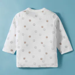 Zero Interlock Knit Full Sleeves Front Open Jhablas with Animal Print Pack of 3 - White image 5