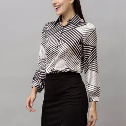 PURYS White & Black Printed Shirt image 3
