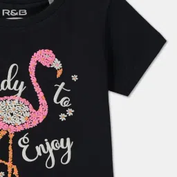 R&B Kids Navy Blue Graphic Regular Fit T-Shirt image 3