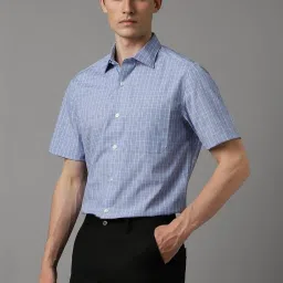 Louis Philippe Blue Regular Fit Checks Shirt image 3