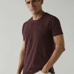 Reid & Taylor Brown Cotton Regular Fit T-Shirt image 3