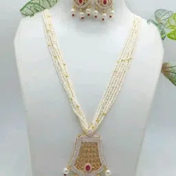 Gyaan Jewels Stone Studded & Beaded Jewellery Set-image-40