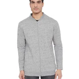Hypernation Grey Slim Fit Bomber Jacket-picture-17