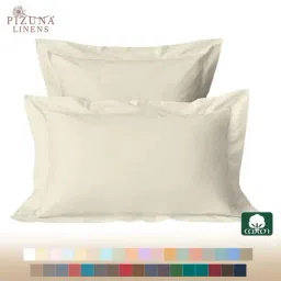 Pizuna 100% Cotton 400 TC Pillow Cover, Standard, New Ivory, 2 Pieces-picture-11