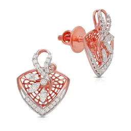 Malabar Gold and Diamonds 18k Rose Gold Diamond Stud Earrings-picture-16