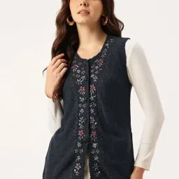 Apsley Navy Regular Fit Embroidered Cardigan-picture-21