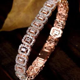 saraf rs jewellery Saraf Jewellery Gold plated with Green American Diamond handcrafted Bracelet for Women & Girls image 3