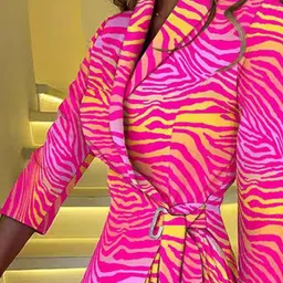 all about you Women Abstract Print Fit and Flare Midi Dress image 3