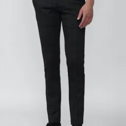 Van Heusen Grey Slim Fit Checks Trousers-picture-28