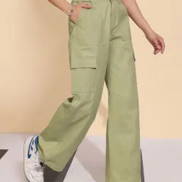 Dolce Crudo Green Flared Fit Jeans image 3